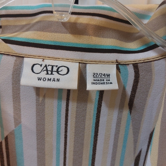 CATO  Multicolor Plus Size Blouse Size 22/24 W - Picture 4 of 9